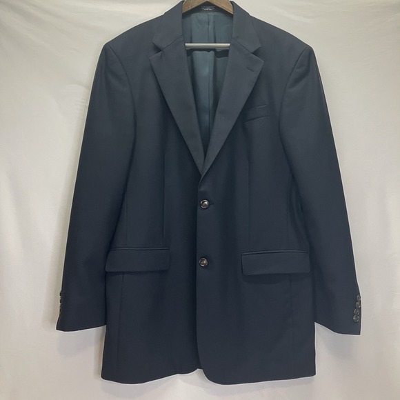 Versini Mens Black 100% Worsted Wool‎ Suit Blazer Jacket Size 42XL - Picture 1 of 9